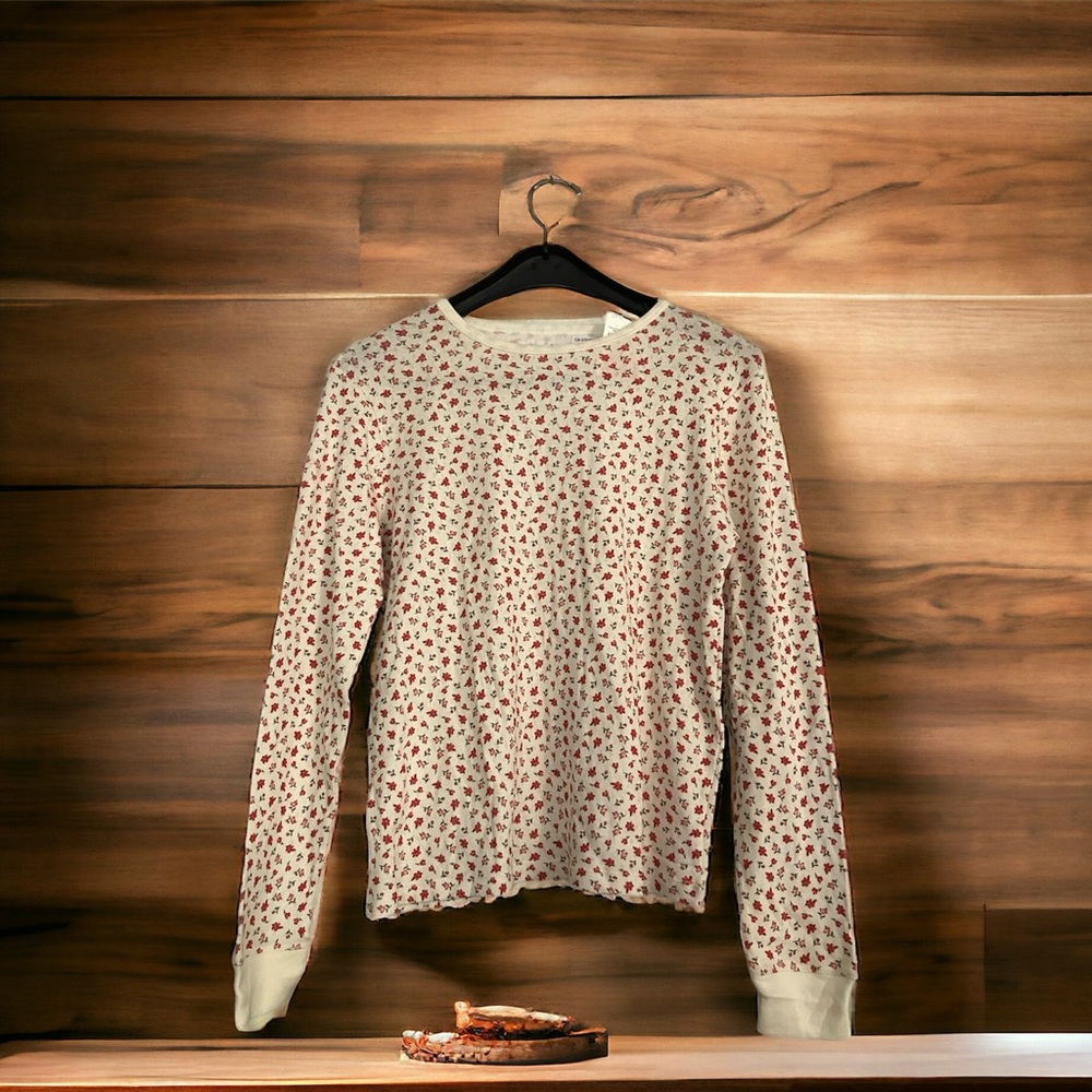 NEW Poppy & Clay Floral Long Sleeve Shirt Size Small Girls Organic Cotton Kids